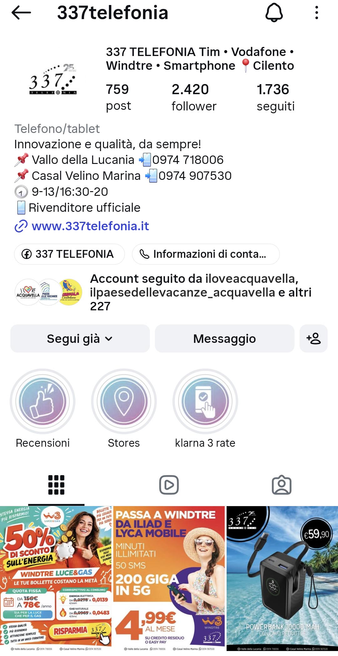 Gestione Social - 337 Telefonia