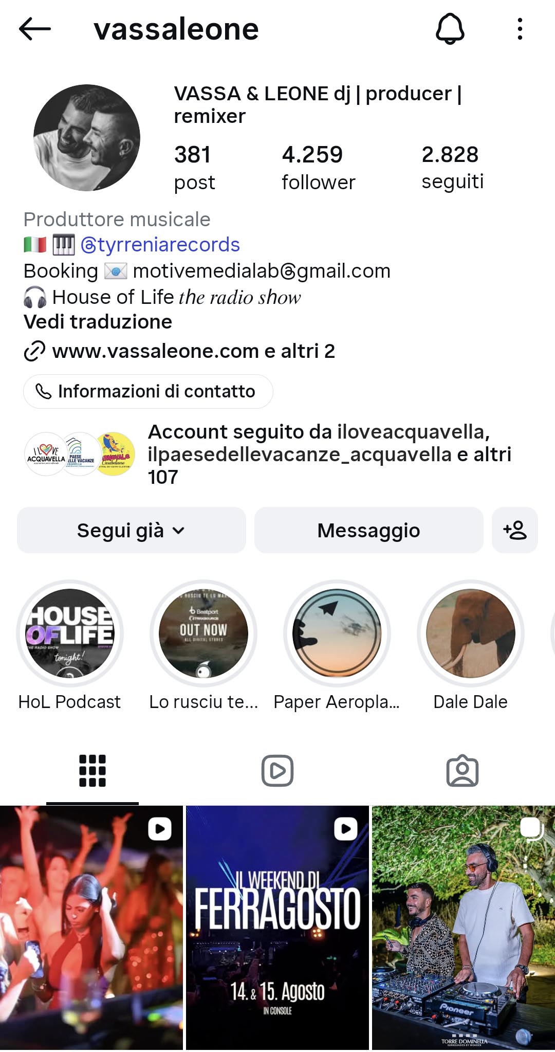 Gestione Social - dj Vassa & Leone